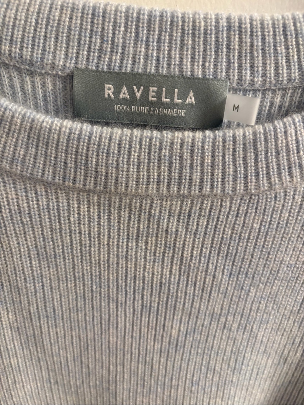 Ravella Sky Blue Ribbed Crewneck Sweater - Picture 3 of 10
